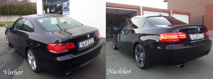 E92 Black Sapphir vorher >< nachher