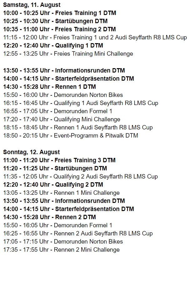 DTM Brands Hatch Zeitplan
