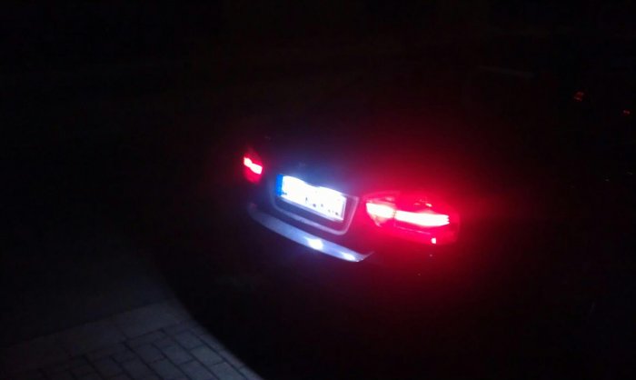 neue kennzeichenleuchten LED bei nacht