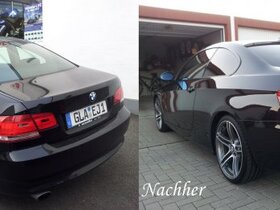 E92 Black Sapphir vorher >< nachher